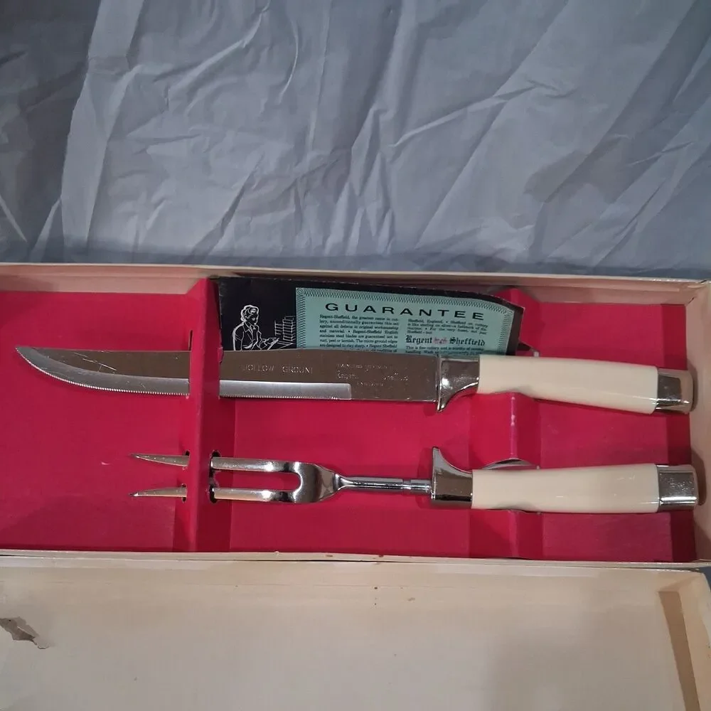 Regent Sheffield Cutlery/Carving Set Forever Sharp England Stainless Steel MCM